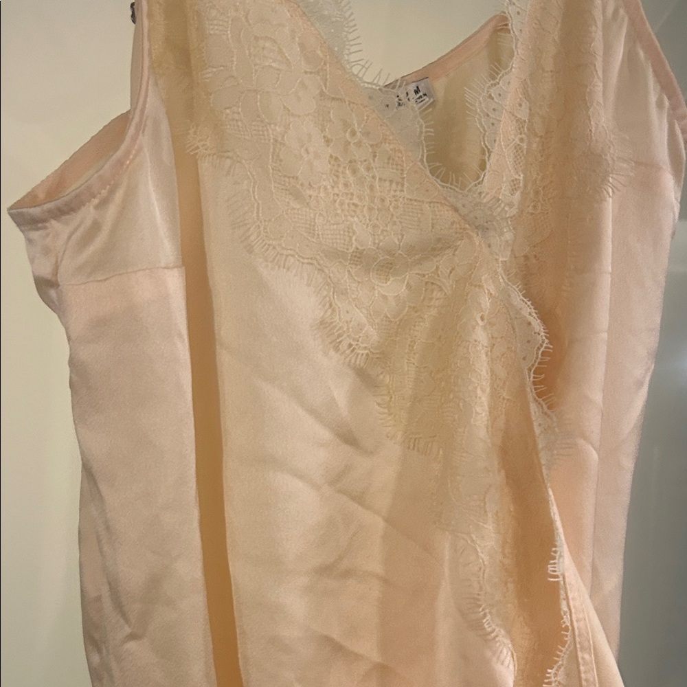 Abercrombie & Fitch yellow satin Lace Tank